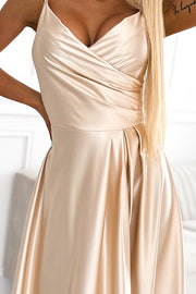 18216-6-299-8 CHIARA elegant satin maxi dress with straps - gold-6