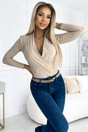 18942-4-375-7 Bodysuit with envelope neckline - beige-4