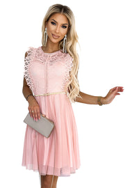 18088-7-454-2 GRETA dress with lace and gold belt - peach-7