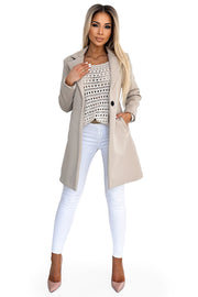 19071-6-539-1 Coat with pockets and a button - beige-6