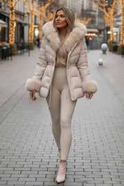 Dame vinter jakke model Sindy i Beige