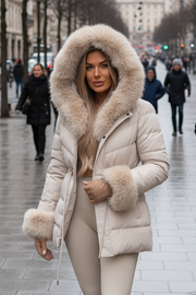 Dame vinter jakke model Sindy i Beige
