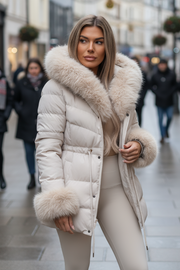 Dame vinter jakke model Sindy i Beige