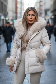 Dame vinter jakke model Sindy i Beige