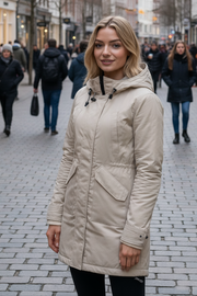 Dame Vinterjakke Mabel i Gray Sand