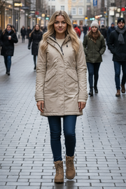 Dame Vinterjakke Mabel i Gray Sand