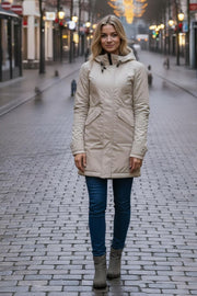 Dame Vinterjakke Mabel i Gray Sand