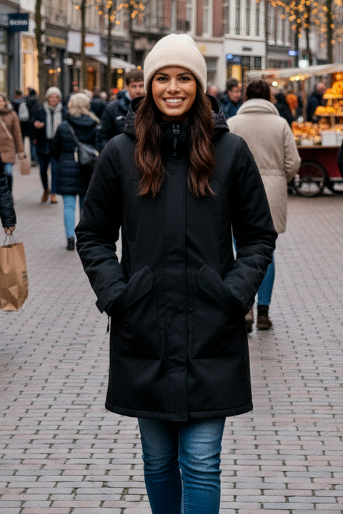 Dame Vinterjakke Mabel i Sort