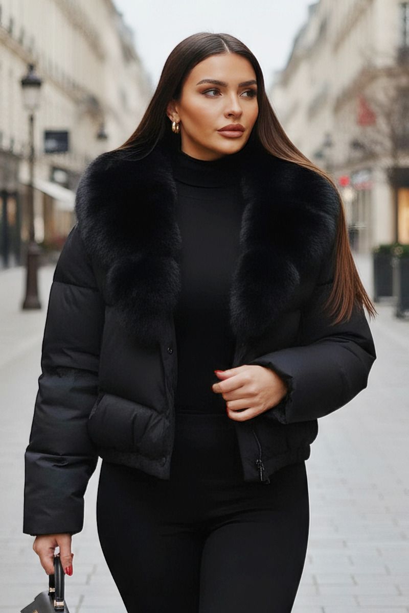 Damvinterjacka, kort modell Elena i Svart