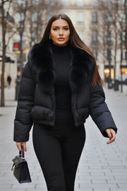 Dame Vinterjakke i kort model Elena i Sort
