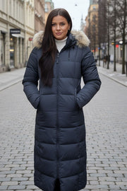 Dame Vinterjakke med aftagelig fake fur Pels model Rom