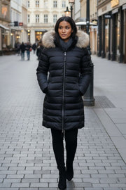 Vinterjakke Dame model Aspen i Sort med stor Pels