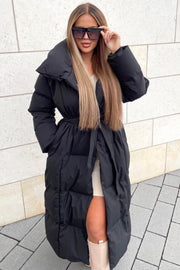 Dame Vinterjakke lang let Oversized look - Sort