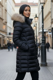 Vinterjakke Dame model Aspen i Sort med stor Pels