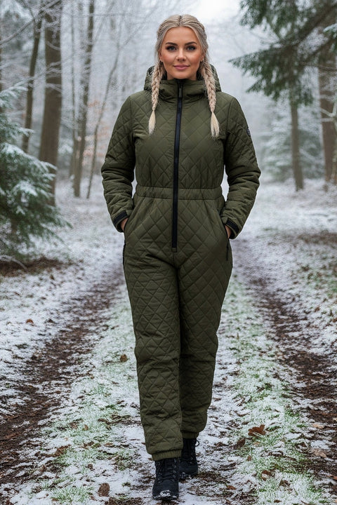 Jumpsuit - Dame termo Heldragt i Oliven Grøn