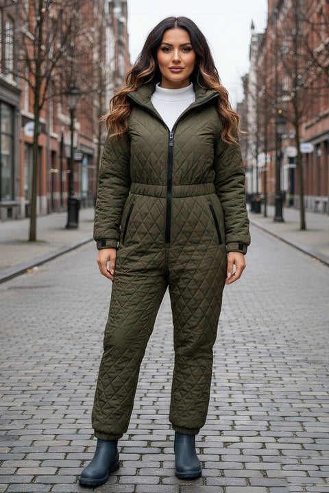 Jumpsuit - Dame termo Heldragt i Oliven Grøn