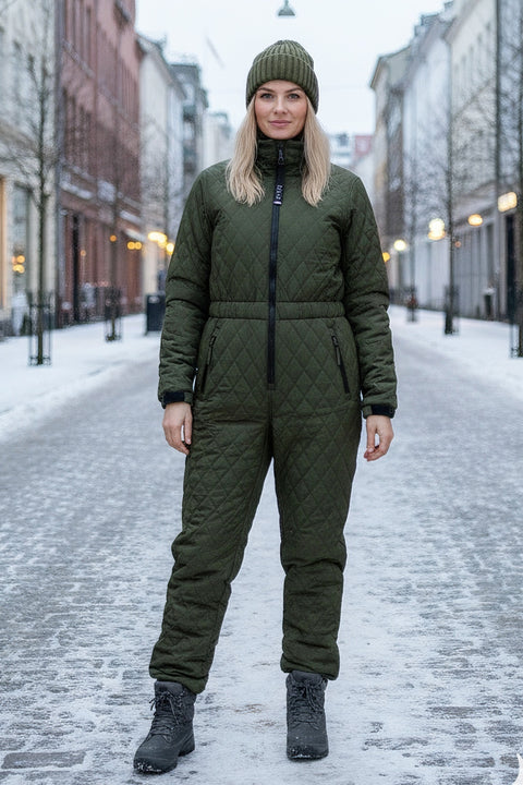 Jumpsuit - Dame termo Heldragt i Oliven Grøn