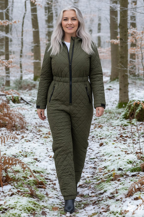 Jumpsuit - Dame termo Heldragt i Oliven Grøn