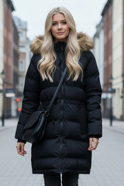 Dame Vinterjakke i Danske design, Fanny i Sort med pels
