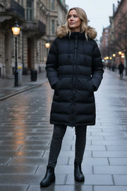Dame Vinterjakke i Danske design, Fanny i Sort med pels