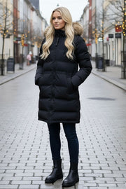 Dame Vinterjakke i Danske design, Fanny i Sort med pels