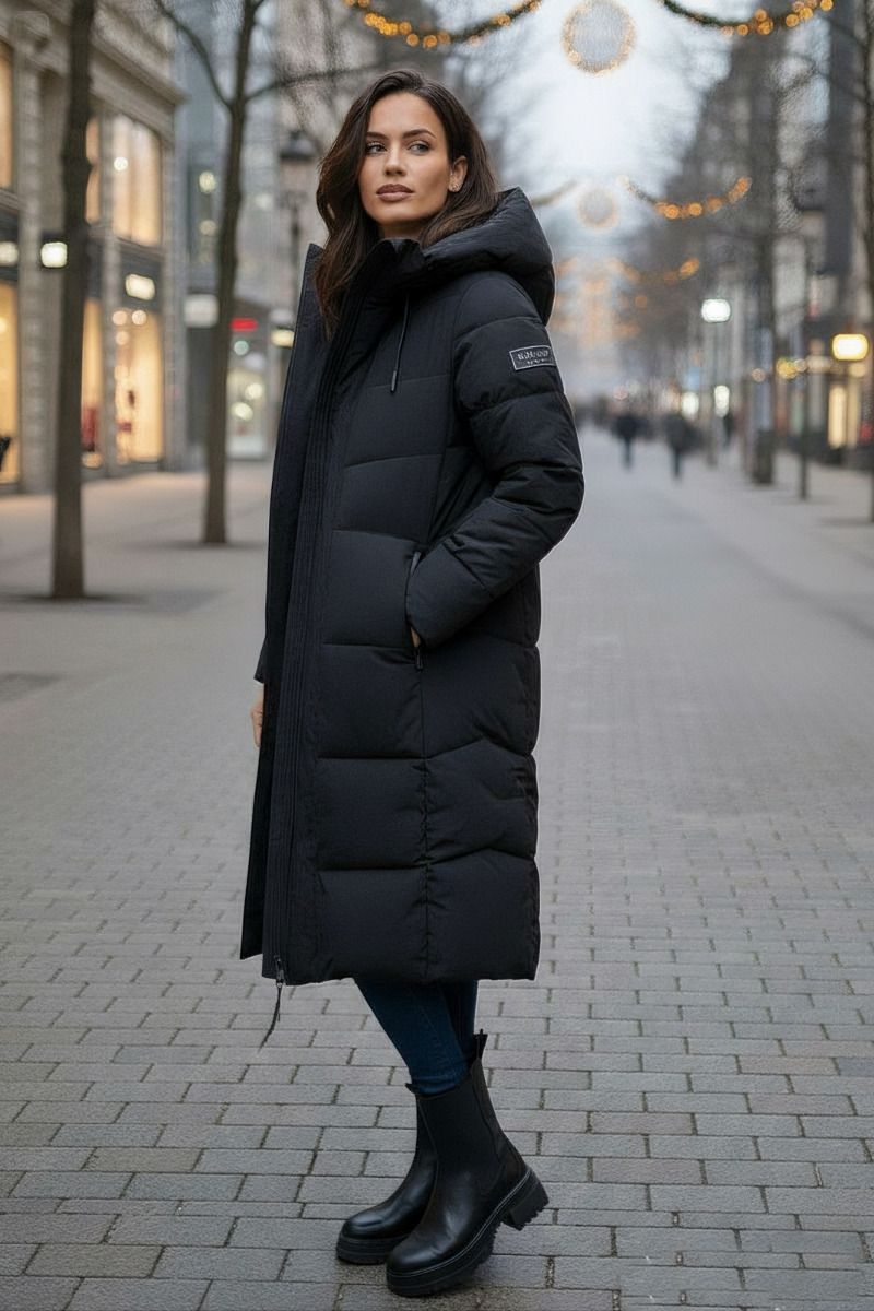 Snygg lång vinterjacka från NAVAHOO - Chokokyss i Svart