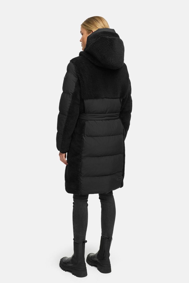 Läcker lång vinterjacka från NAVAHOO - Funkel Teddy i Svart