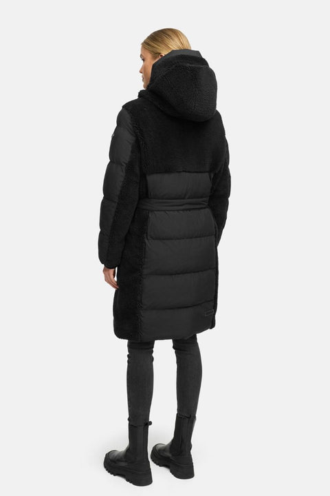 Lækker lang vinter jakke fra NAVAHOO - Funkel Teddy i Sort
