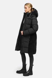 Lækker lang vinter jakke fra NAVAHOO - Funkel Teddy i Sort