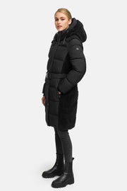 Lækker lang vinter jakke fra NAVAHOO - Funkel Teddy i Sort