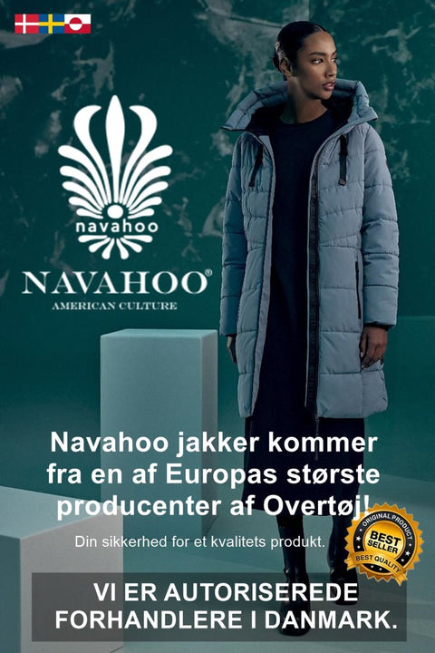 Lækker lang vinter jakke fra NAVAHOO - Krystal Blomst i Sort