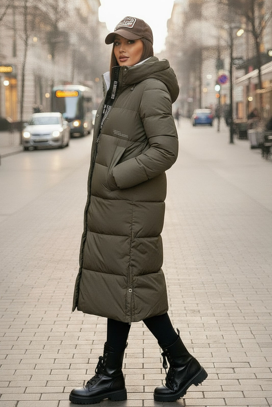 Damvinterjacka modell Lorica Oliv